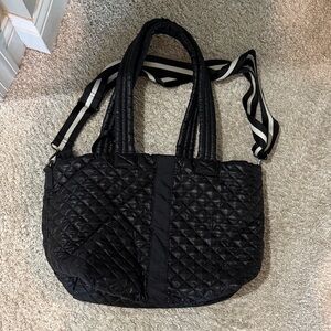 Oliver Thomas Black Quilted Tote Bag